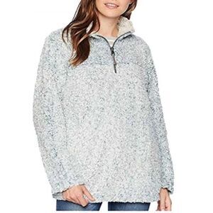 True Grit Frosty Tipped Quarter Zip Pull Over Sherpa Sweatshirt Size S
